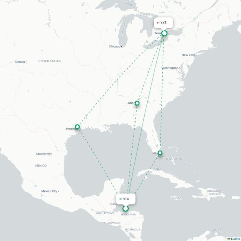 RTB - YYZ route map