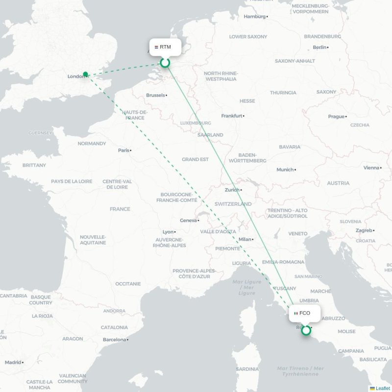 RTM - FCO route map
