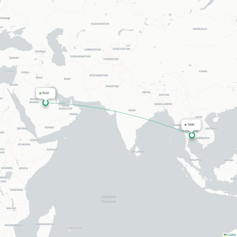 RUH - DMK route map