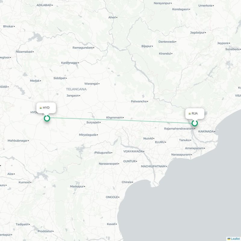 RUH - HYD route map