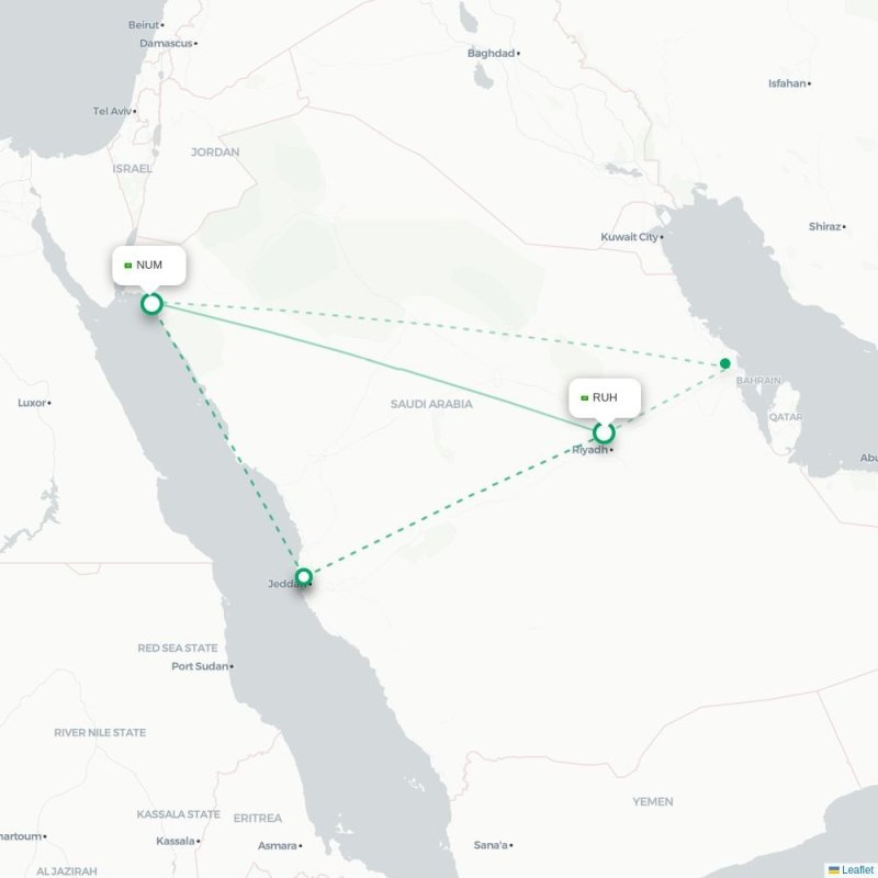 RUH - NUM route map