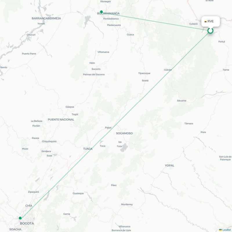 RVE - BOG route map