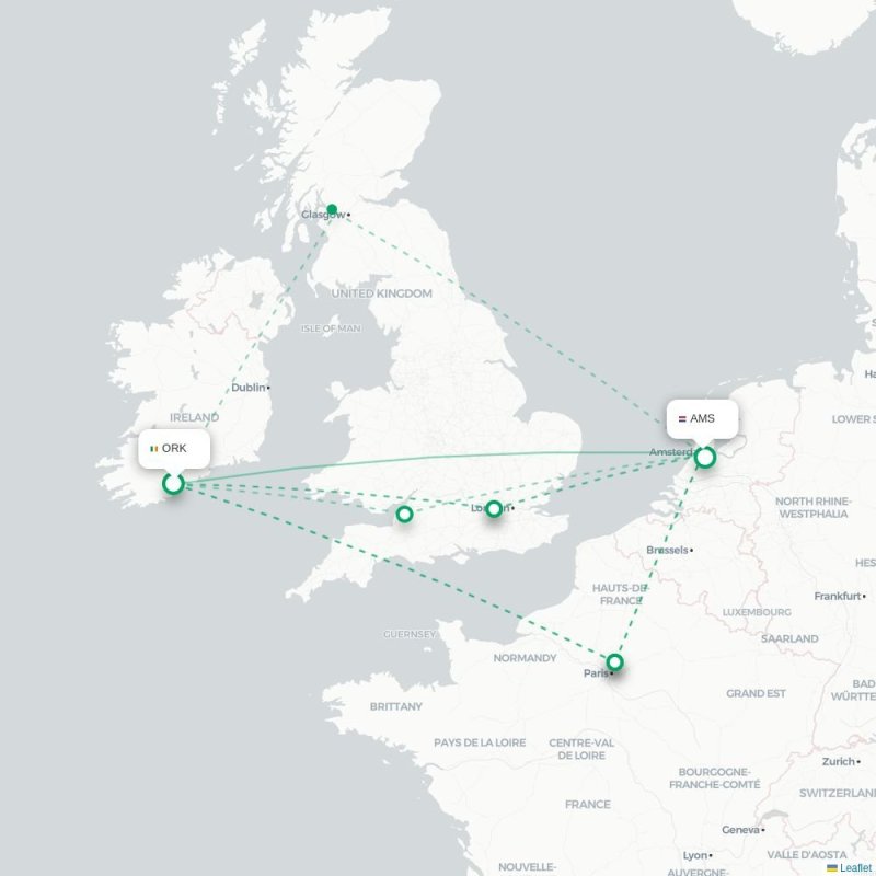 RVN - AMS route map