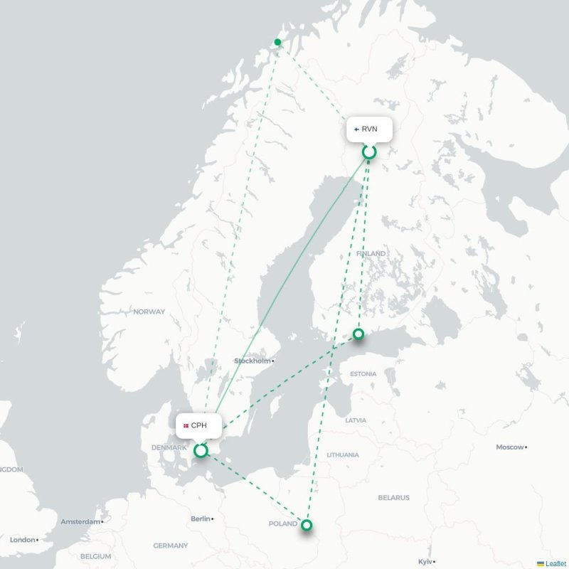 RVN - CPH route map