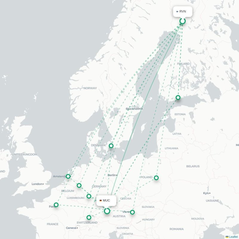 RVN - MUC route map