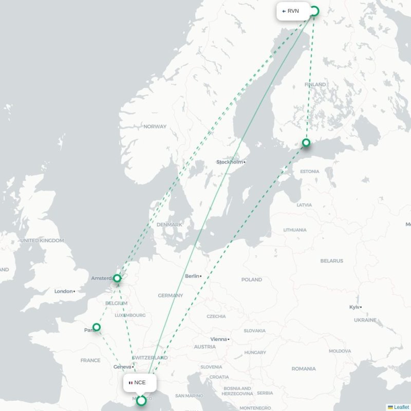 RVN - NCE route map