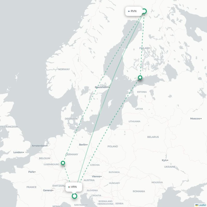 RVN - VRN route map