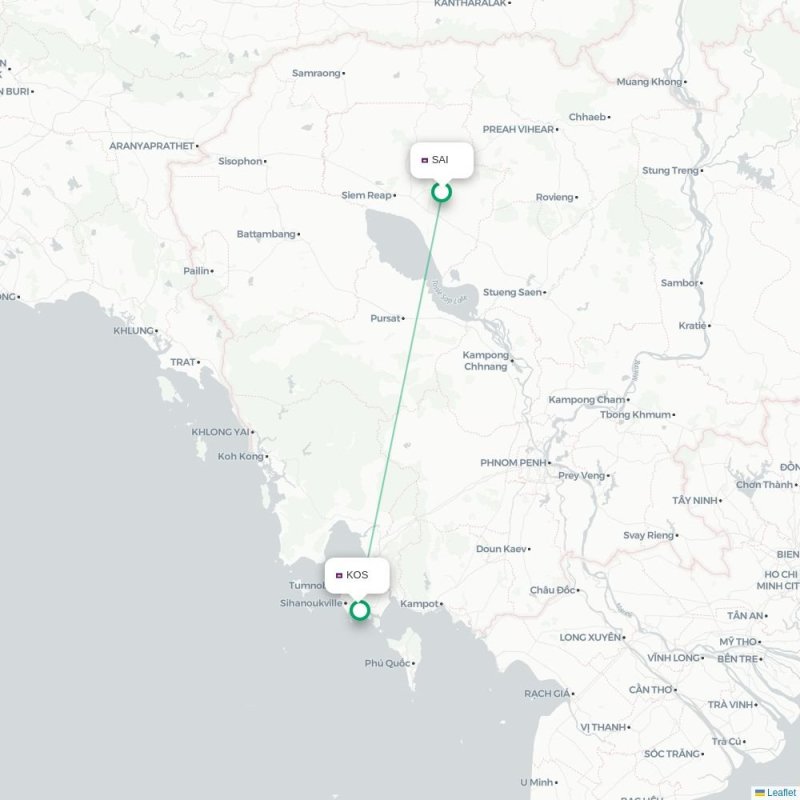 SAI - KOS route map