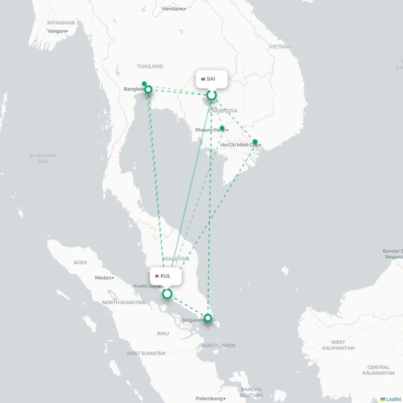 SAI - KUL route map