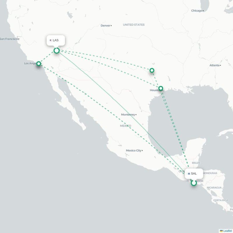 SAL - LAS route map