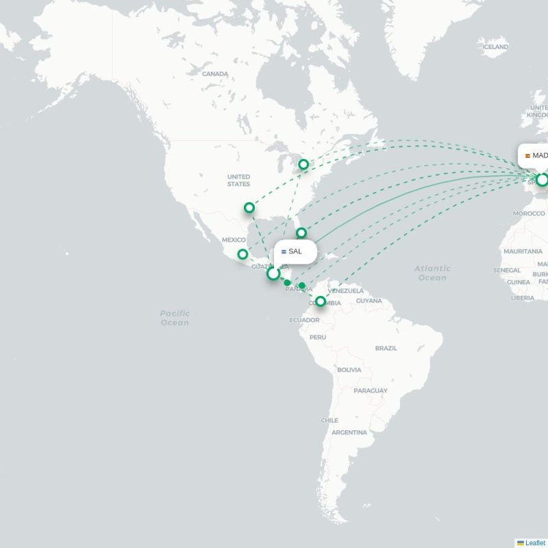 SAL - MAD route map