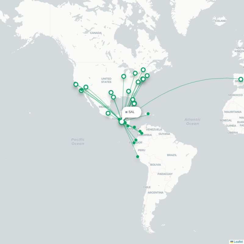 SAL - IAH route map