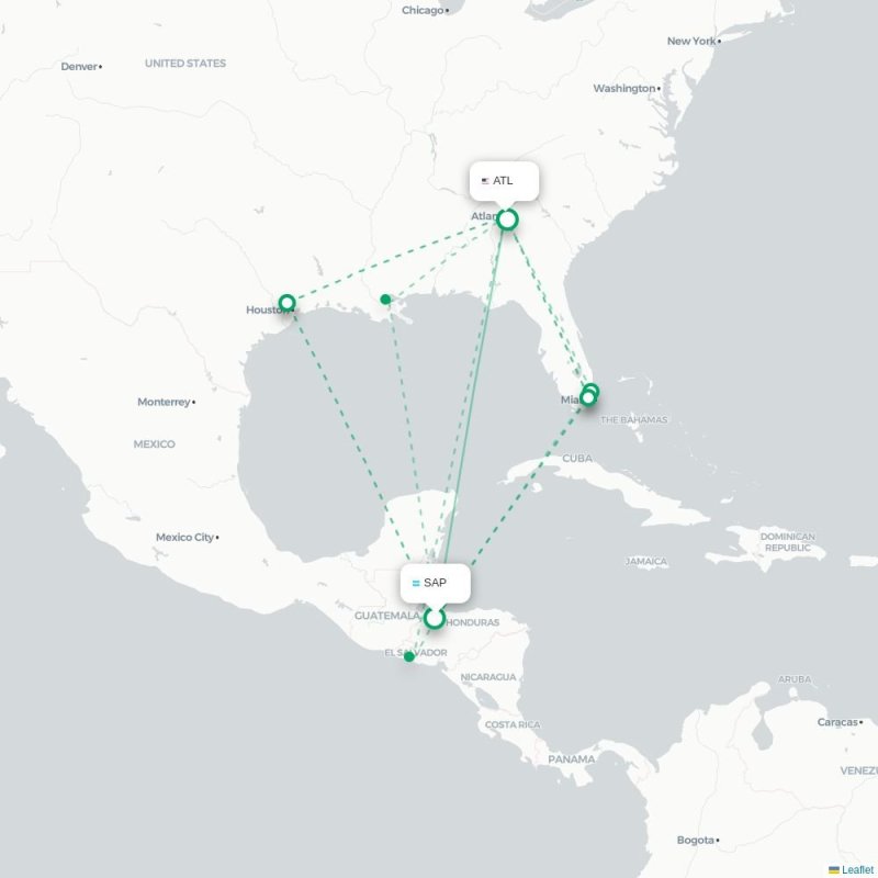 SAP - ATL route map