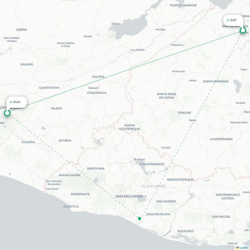 SAP - GUA route map