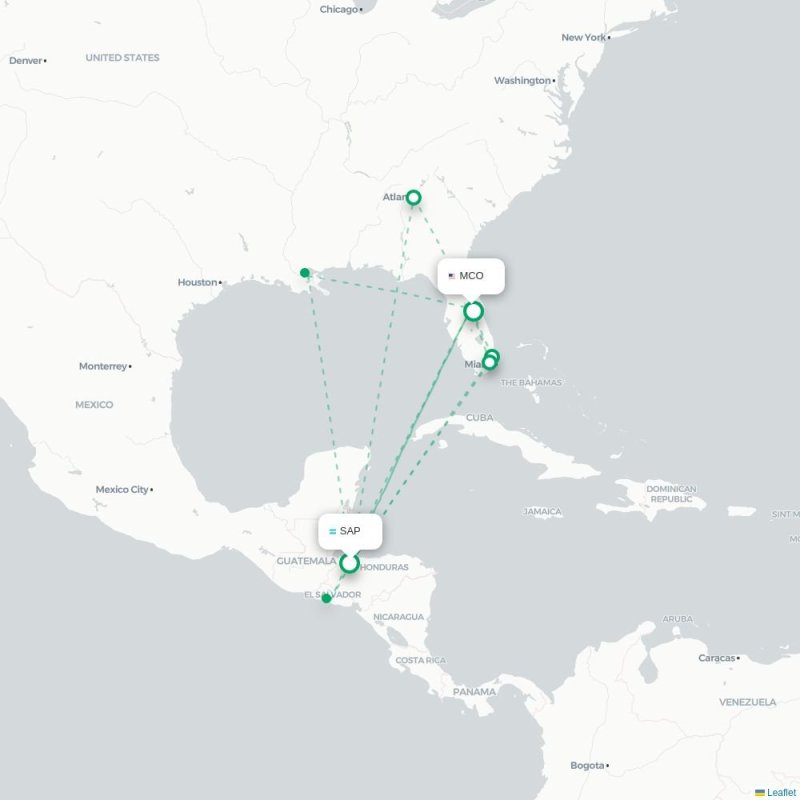 SAP - MCO route map