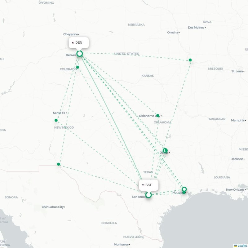 SAT - DEN route map