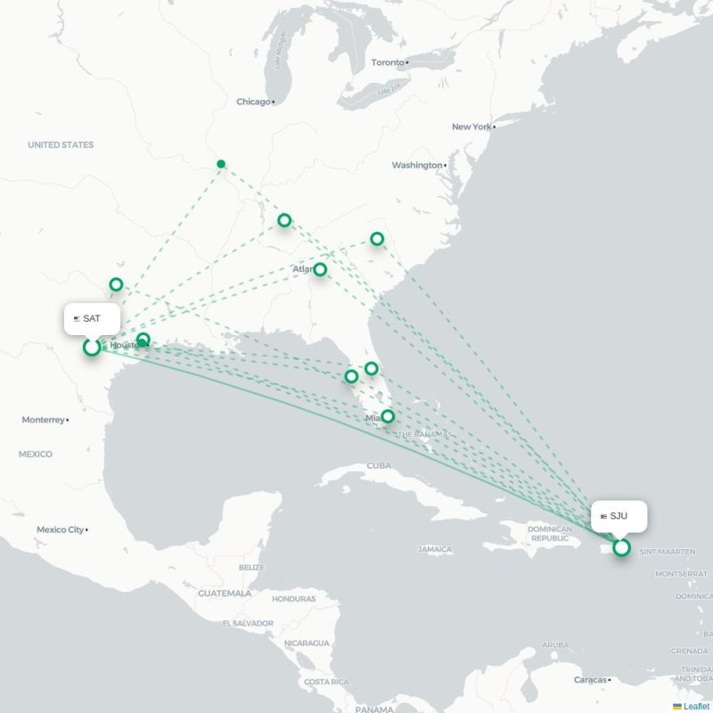 SAT - SJU route map