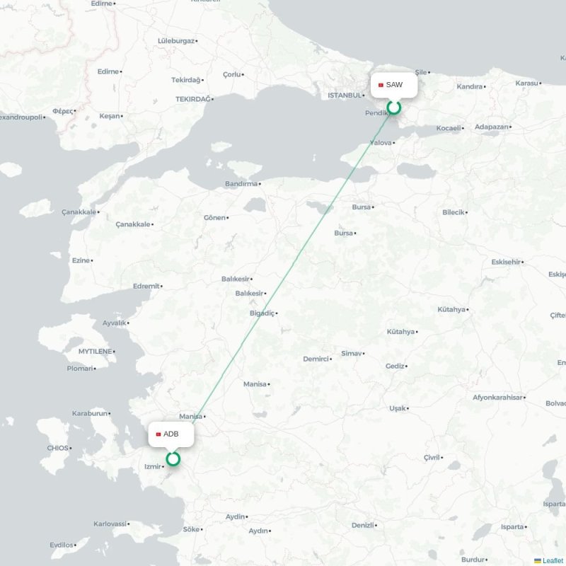 SAW - ADB route map