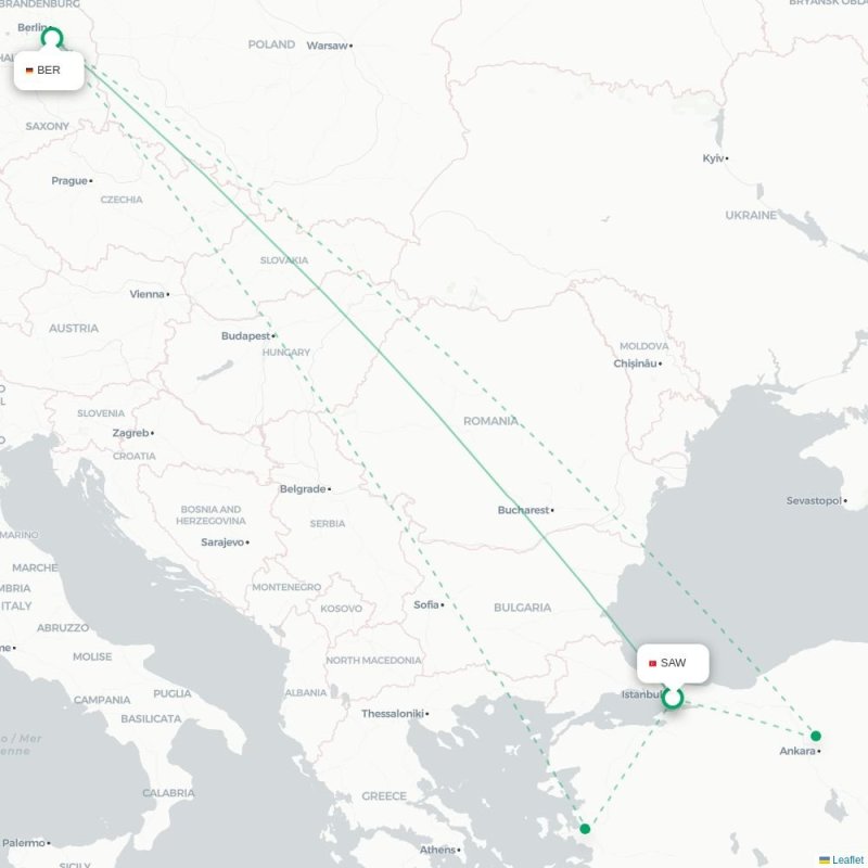 SAW - BER route map