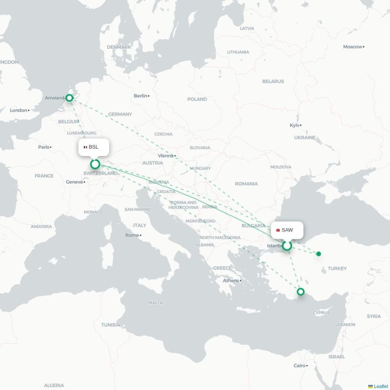 SAW - BSL route map