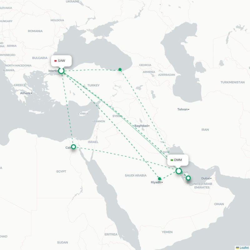 SAW - DMM route map
