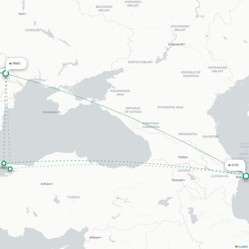 SAW - GYD route map