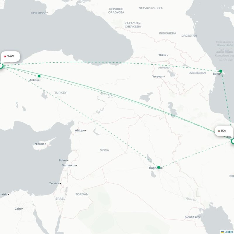SAW - IKA route map