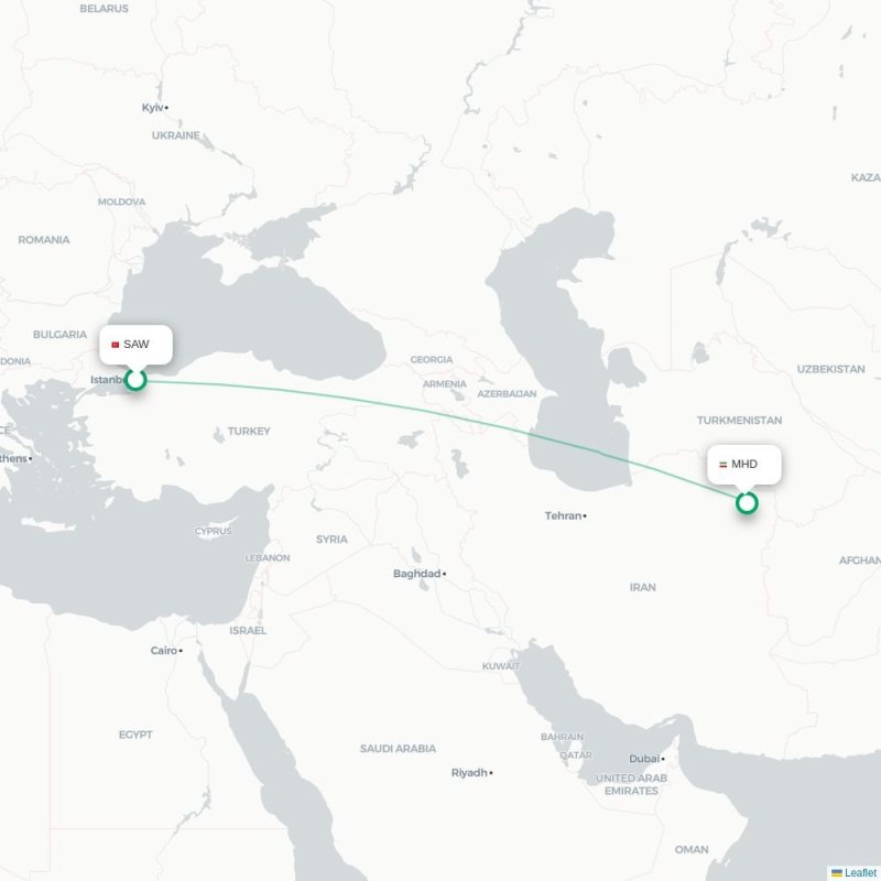 SAW - MHD route map