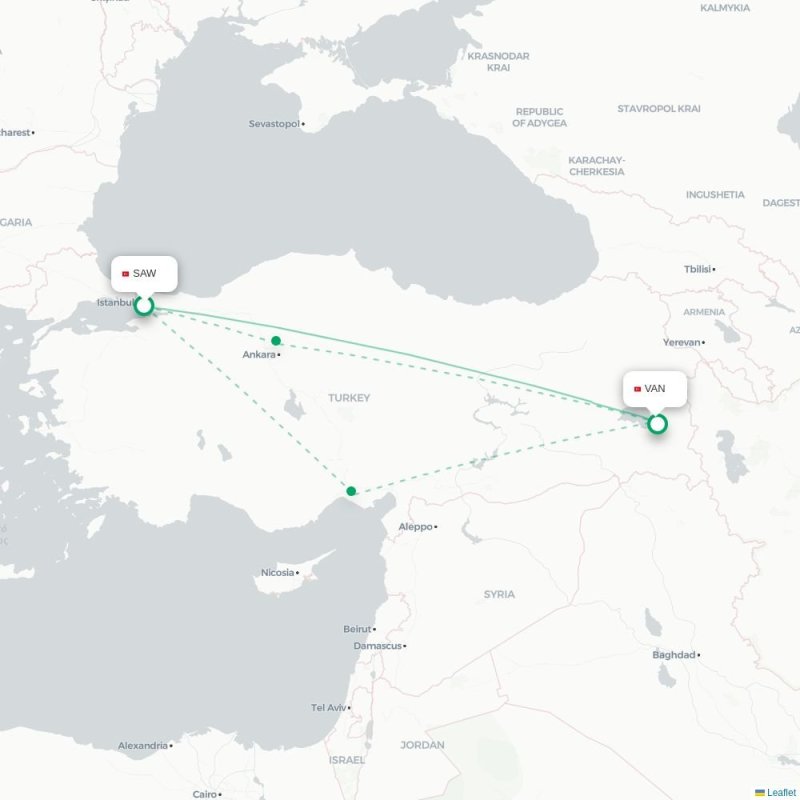 SAW - VAN route map