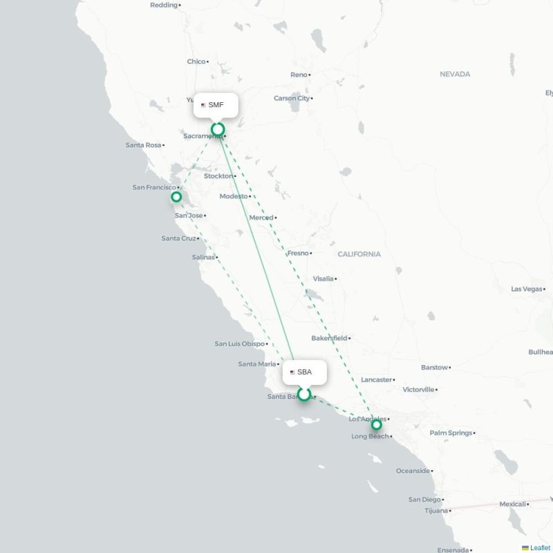 SBA - SMF route map
