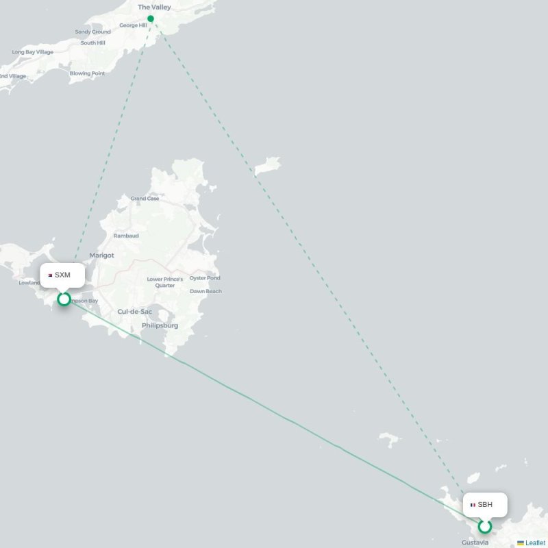SBH - SXM route map