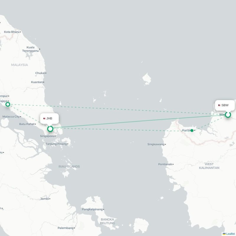 SBW - JHB route map
