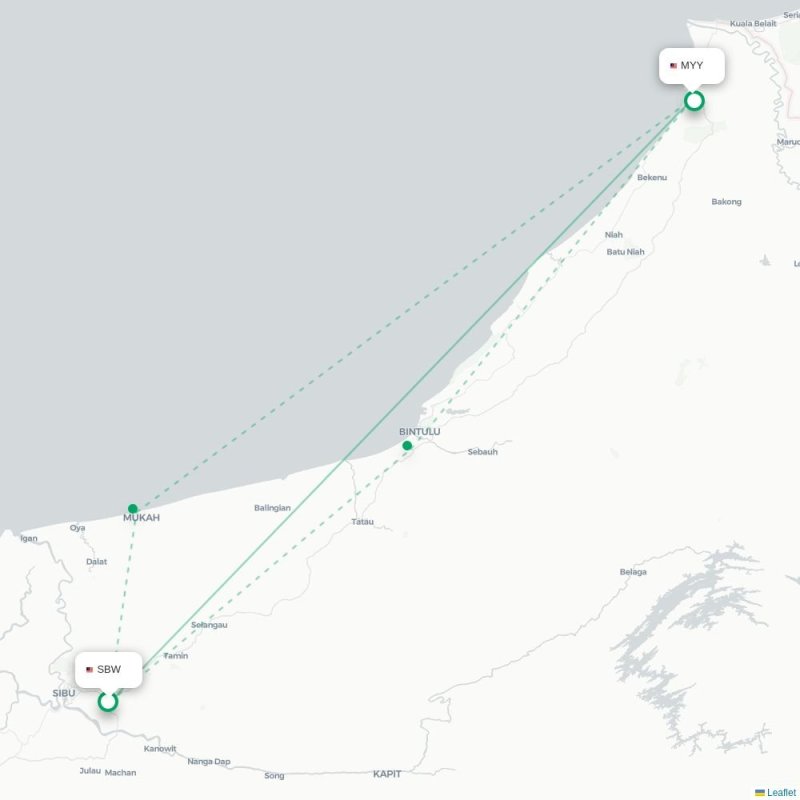 SBW - MYY route map