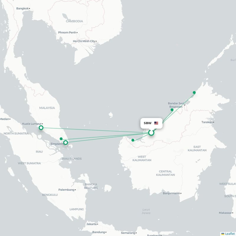 Route map Sibu  SBW 