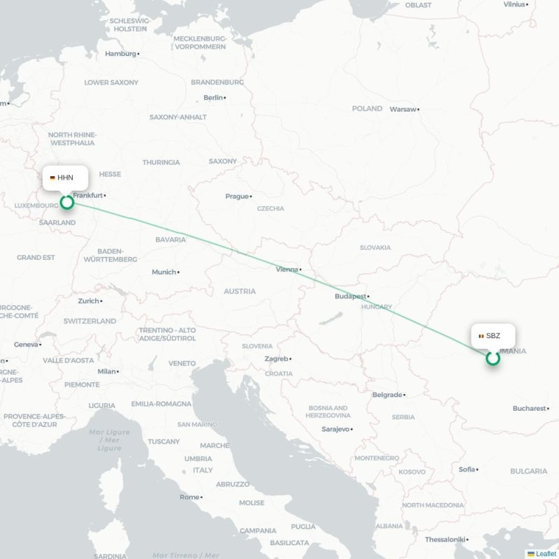 SBZ - HHN route map