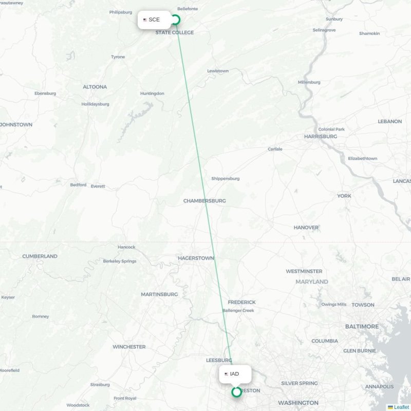 SCE - IAD route map
