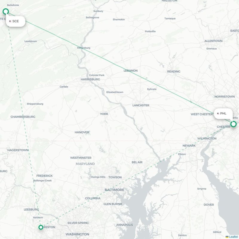 SCE - PHL route map