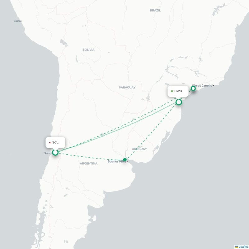 SCL - CWB route map