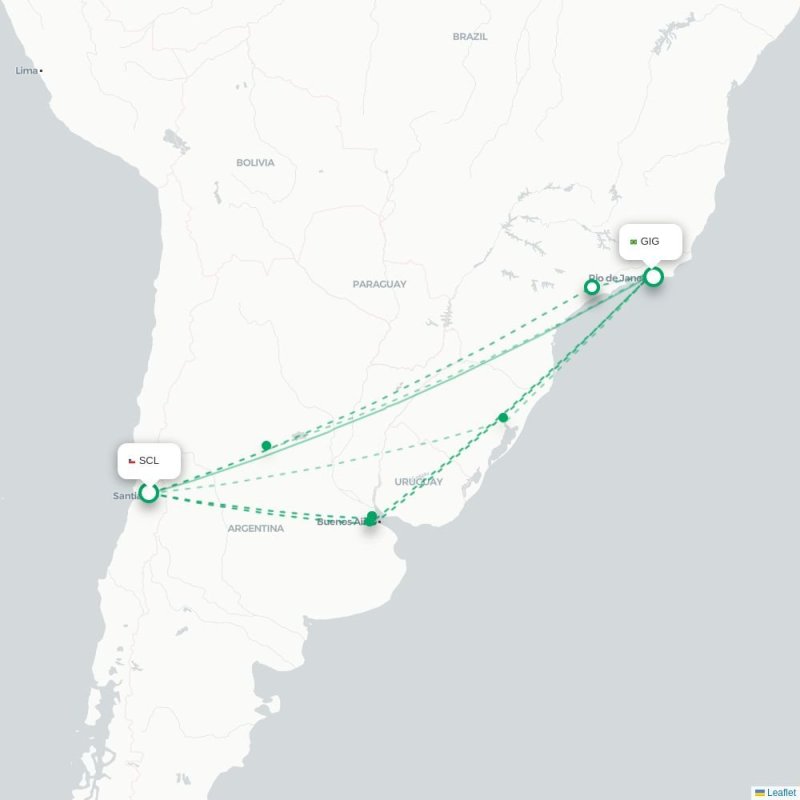 SCL - GIG route map