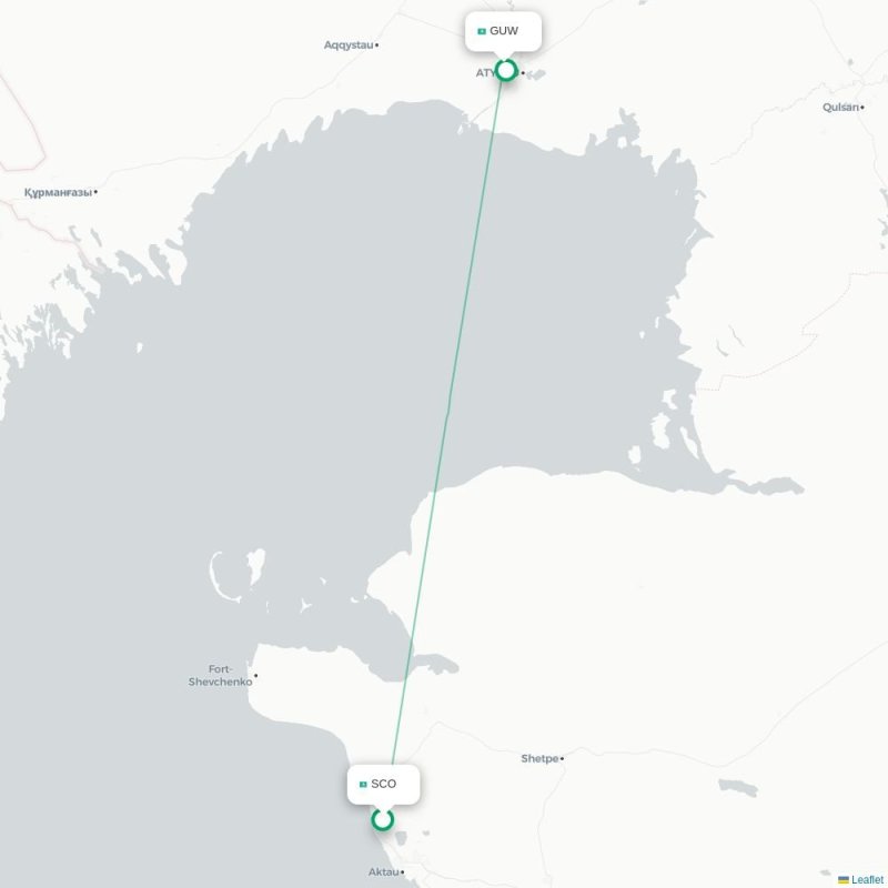 SCO - GUW route map