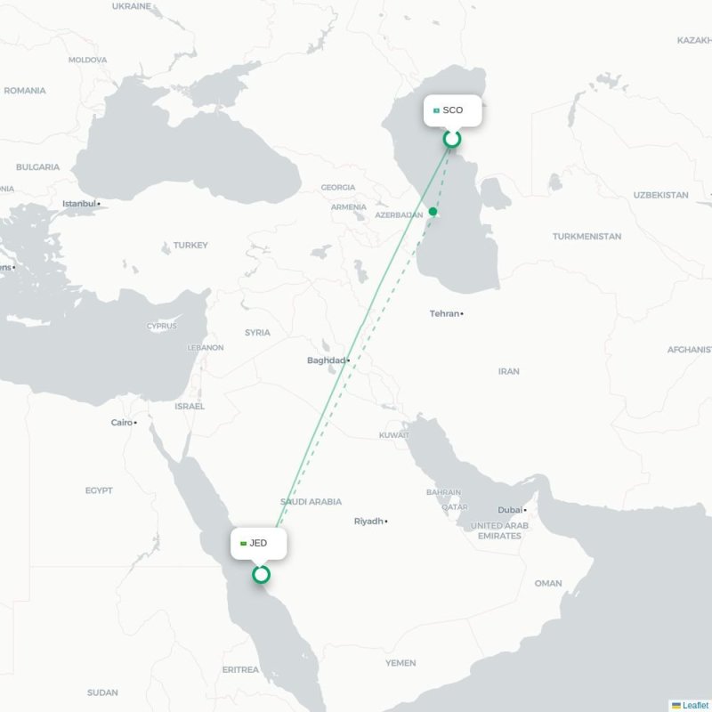 SCO - JED route map