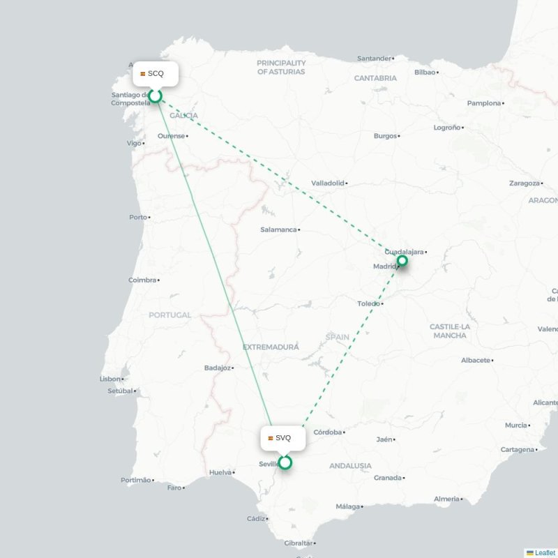 SCQ - SVQ route map