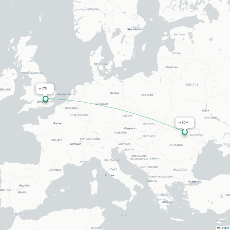 SCV - LTN route map