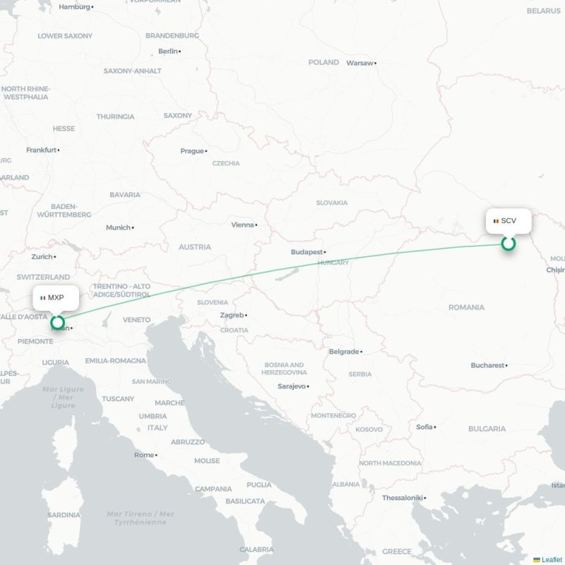 SCV - MXP route map