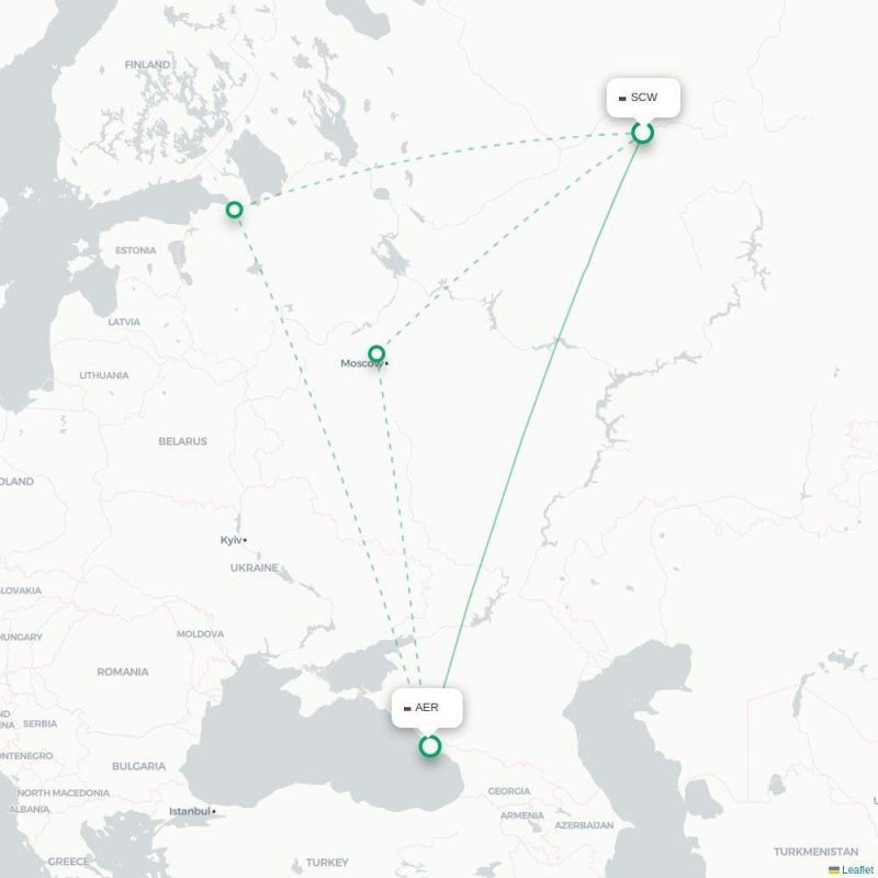 SCW - AER route map