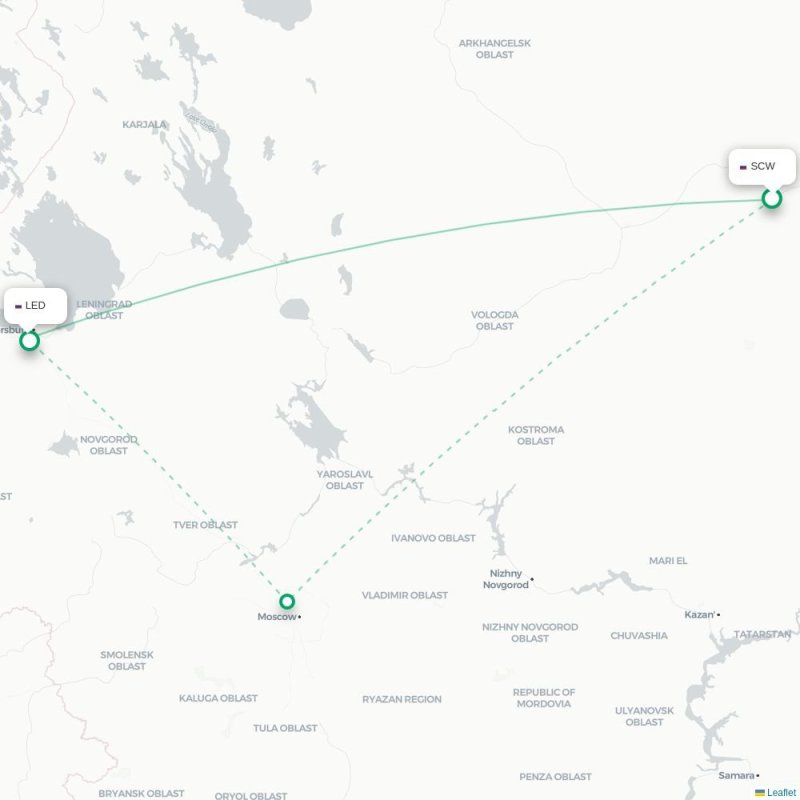 SCW - LED route map