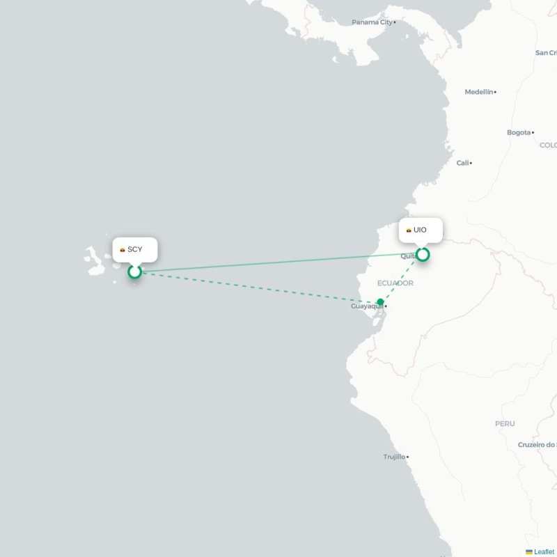 SCY - UIO route map