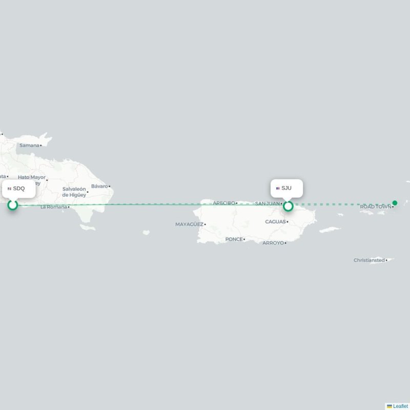 SDQ - SJU route map