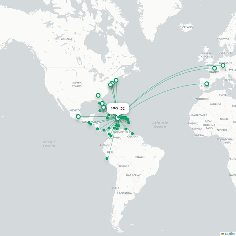 Route map Santo Domingo  SDQ 