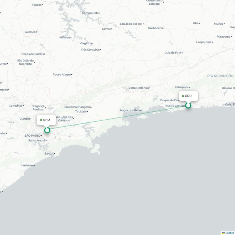 SDU - GRU route map